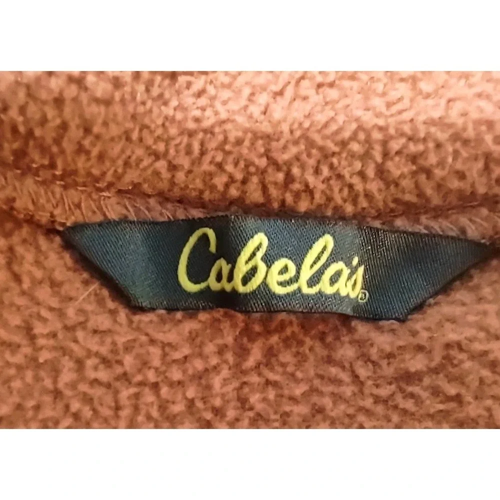 Cabelas Fleece Jacket 2XL Mens Gorp Cabin Core Orange Full Zip Mock Neck Coat